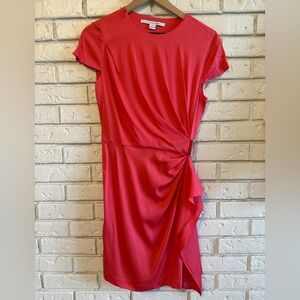 Diane von Furstenberg Silk Wrap-Style Dress | Pink | Cap Sleeve